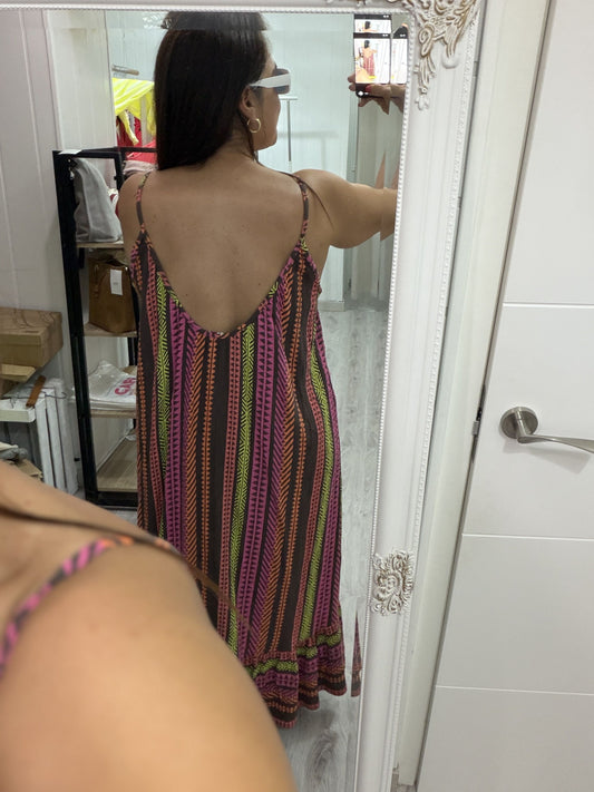 Vestido Azteca fluor taupe