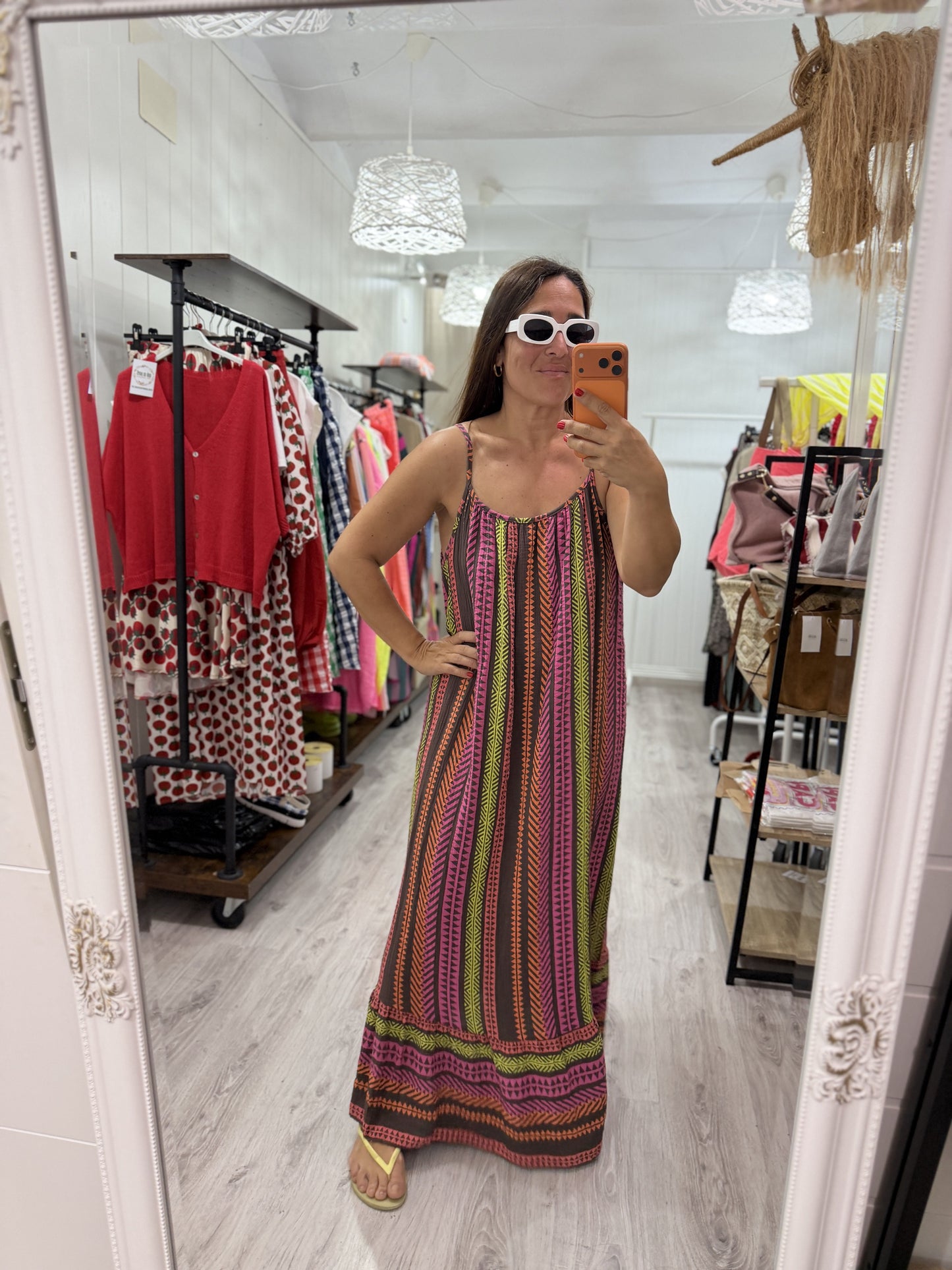 Vestido Azteca fluor chocolate