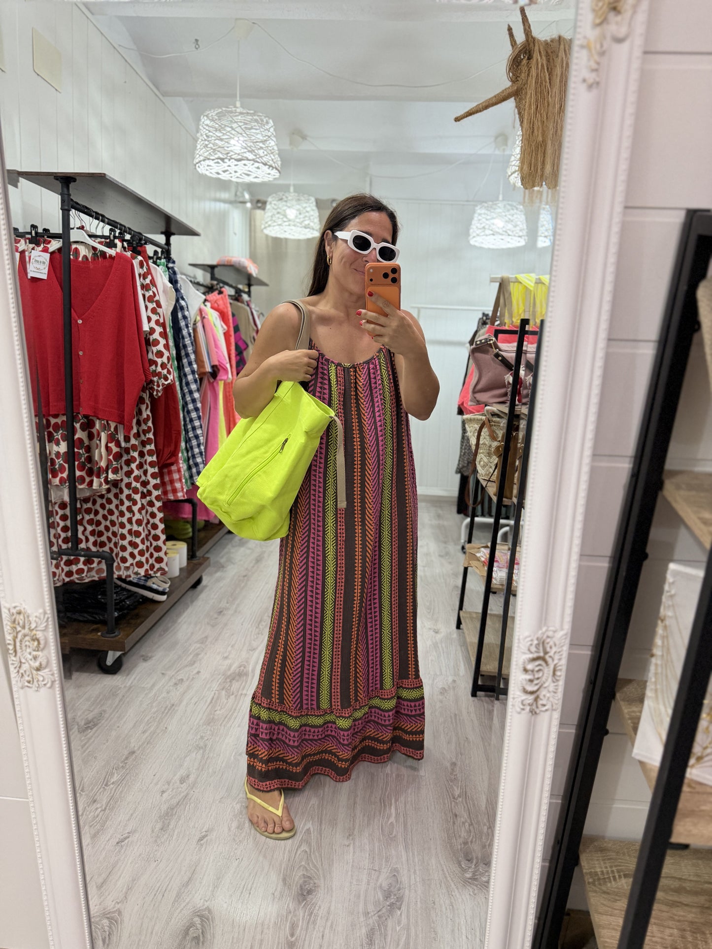 Vestido Azteca fluor chocolate