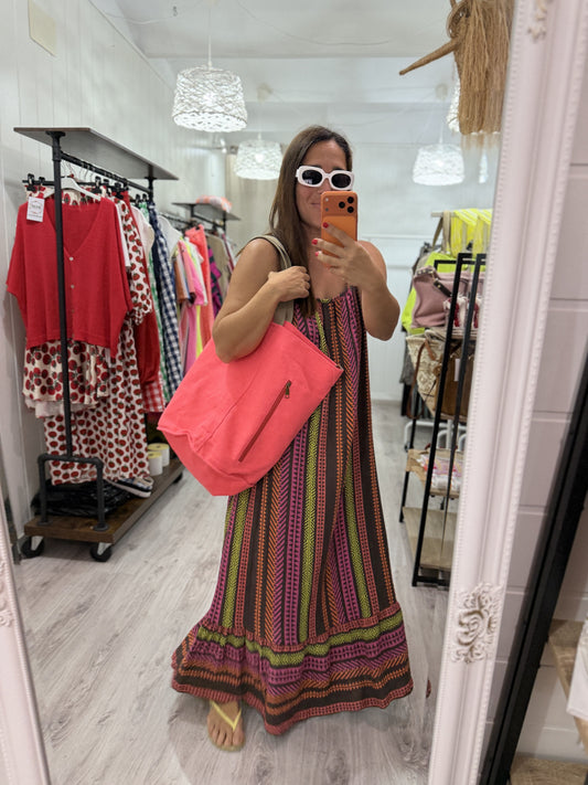 Vestido Azteca fluor chocolate