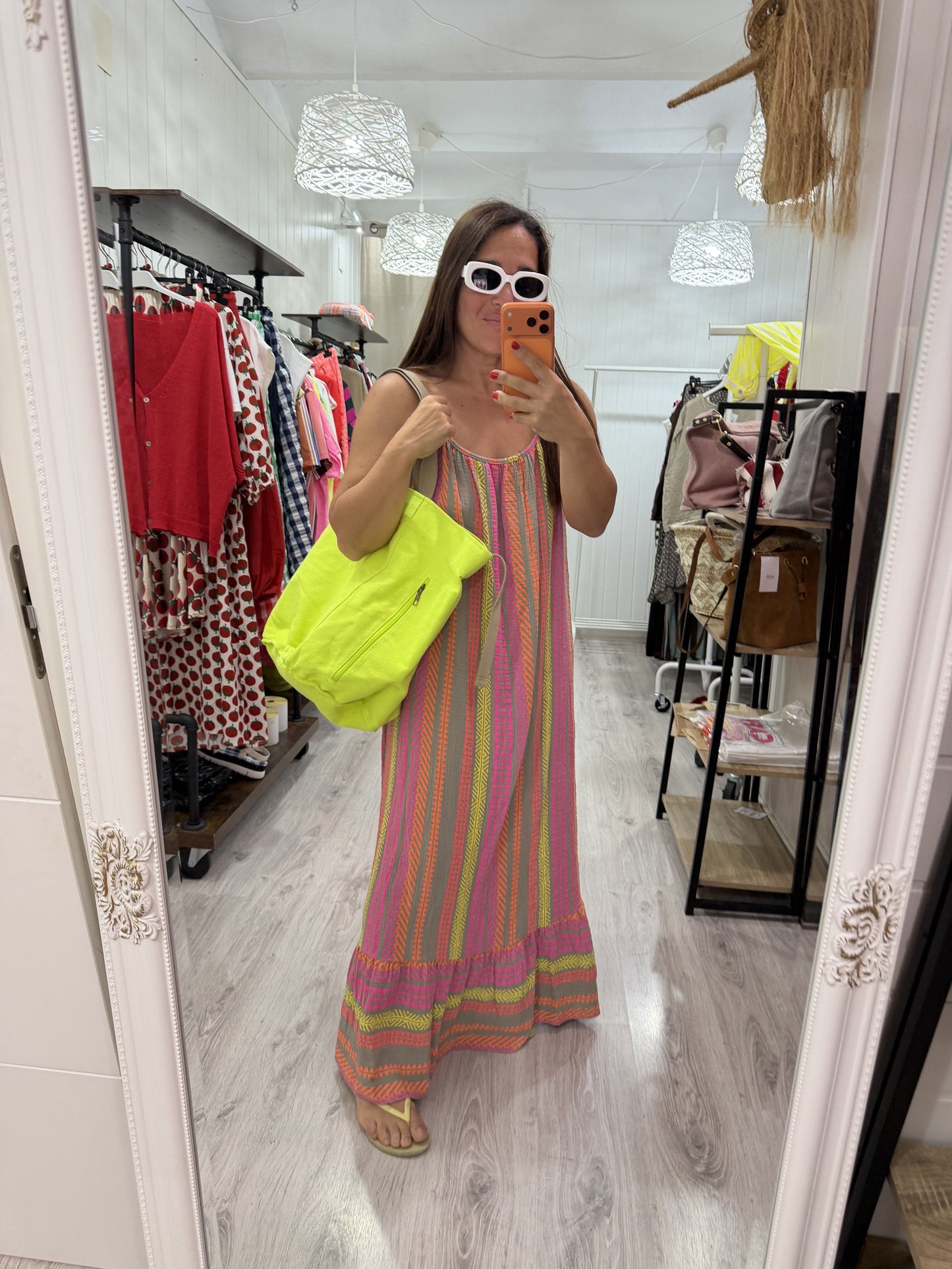 Vestido Azteca fluor taupe