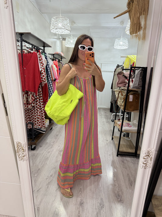 Vestido Azteca fluor taupe