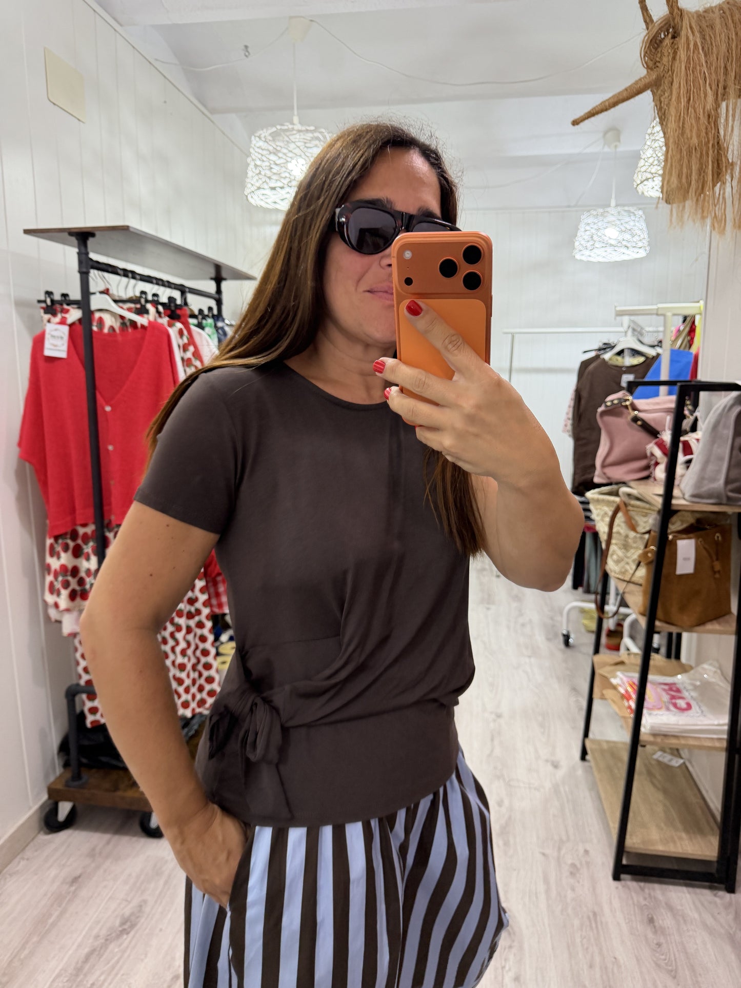 Camiseta Lazo manga corta chocolate