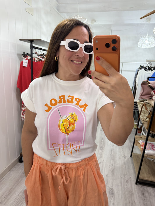 Pantalón Lino Culotte salmón