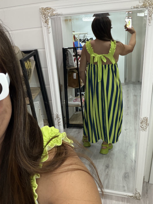 Vestido Cascais Lazo fluor y azul