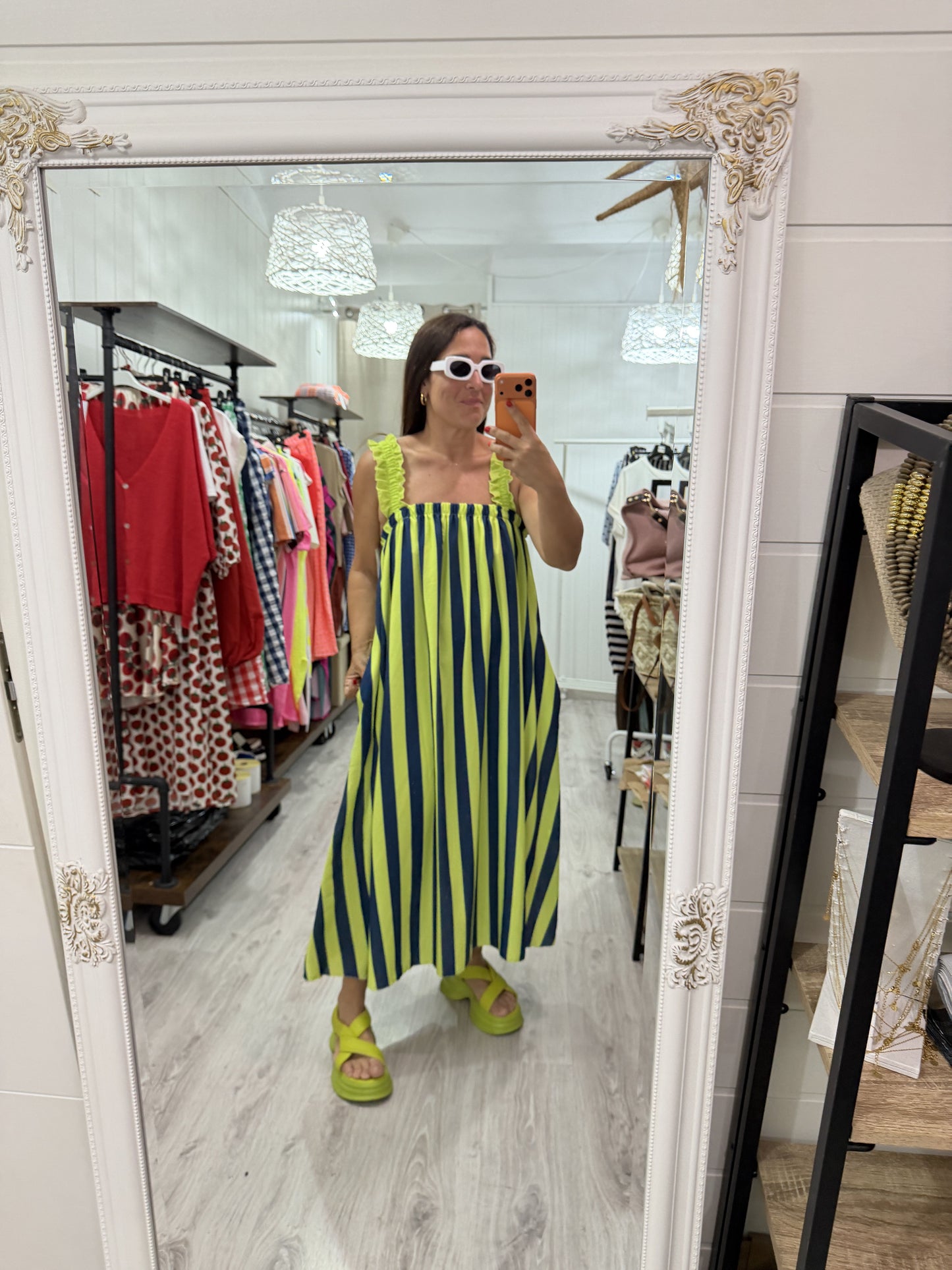 Vestido Cascais Lazo fluor y azul
