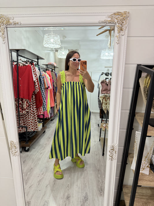 Vestido Cascais Lazo fluor y azul