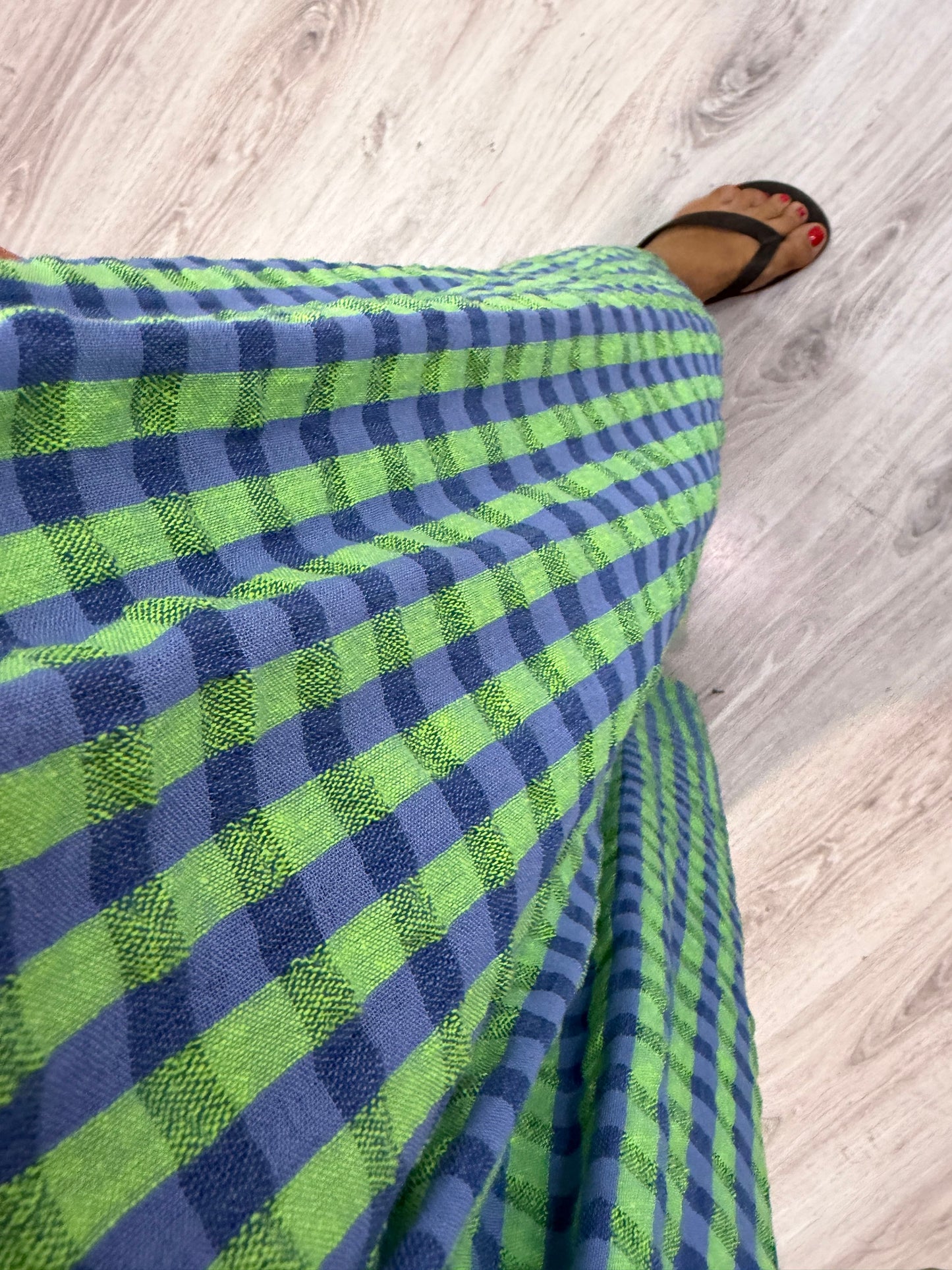 Vestido Lazo espalda Vichy fluor azul y verde