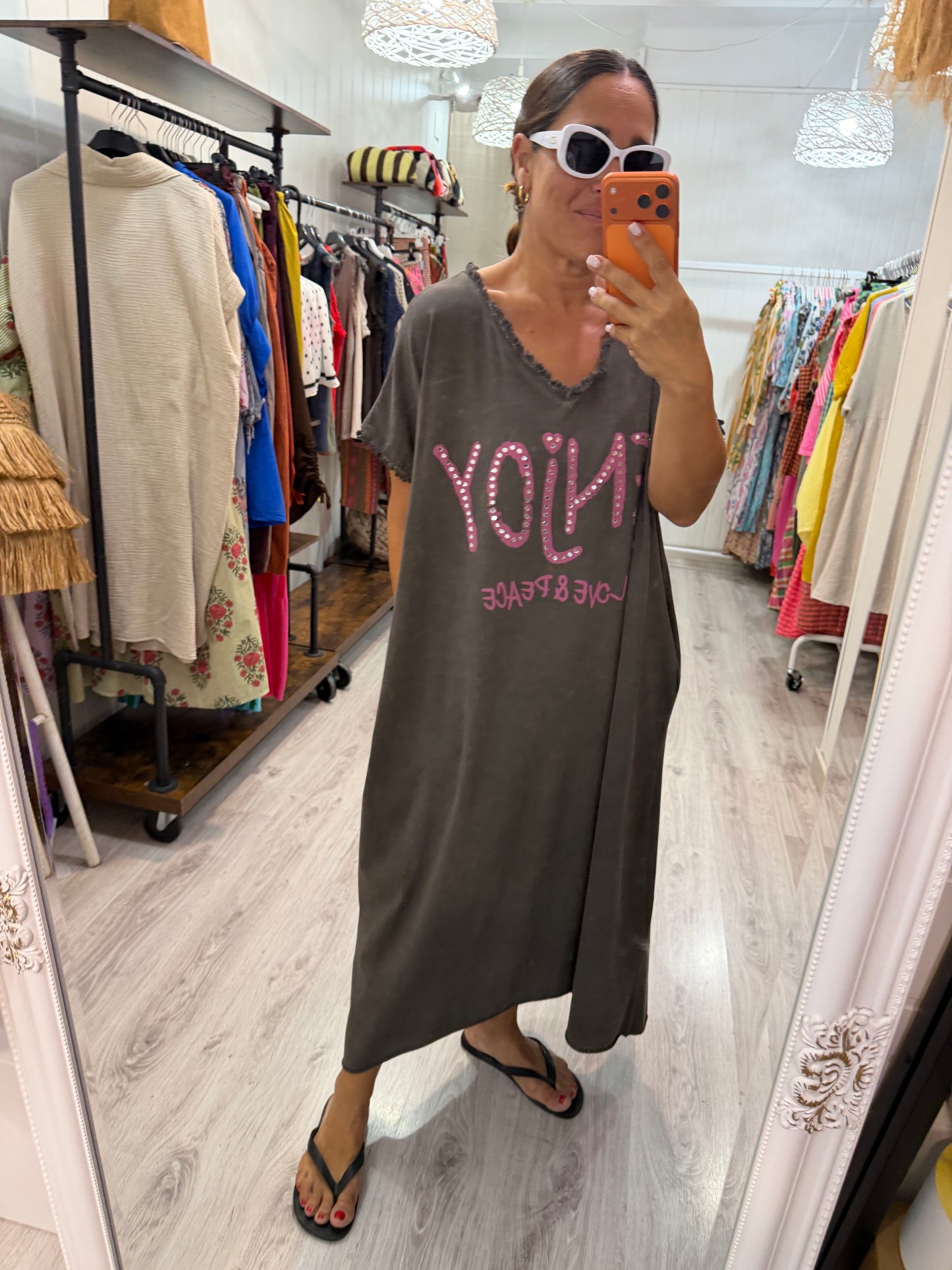 Vestido Oversize Enjoy gris