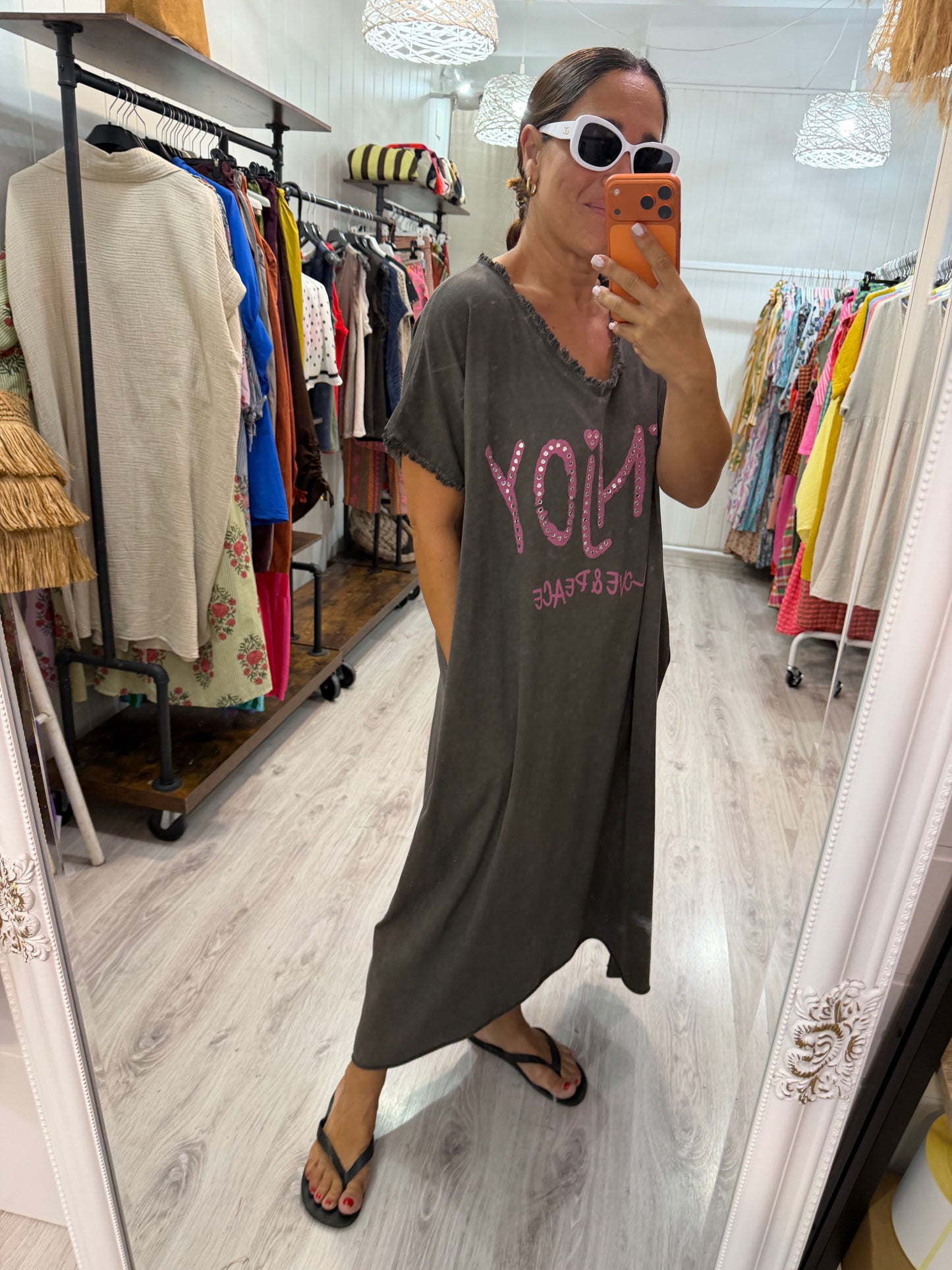 Vestido Oversize Enjoy gris