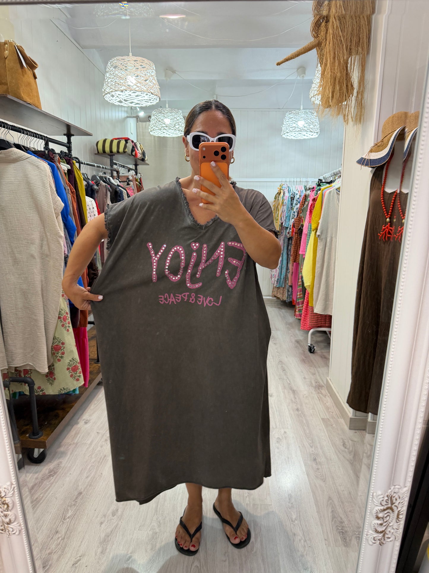 Vestido Oversize Enjoy gris