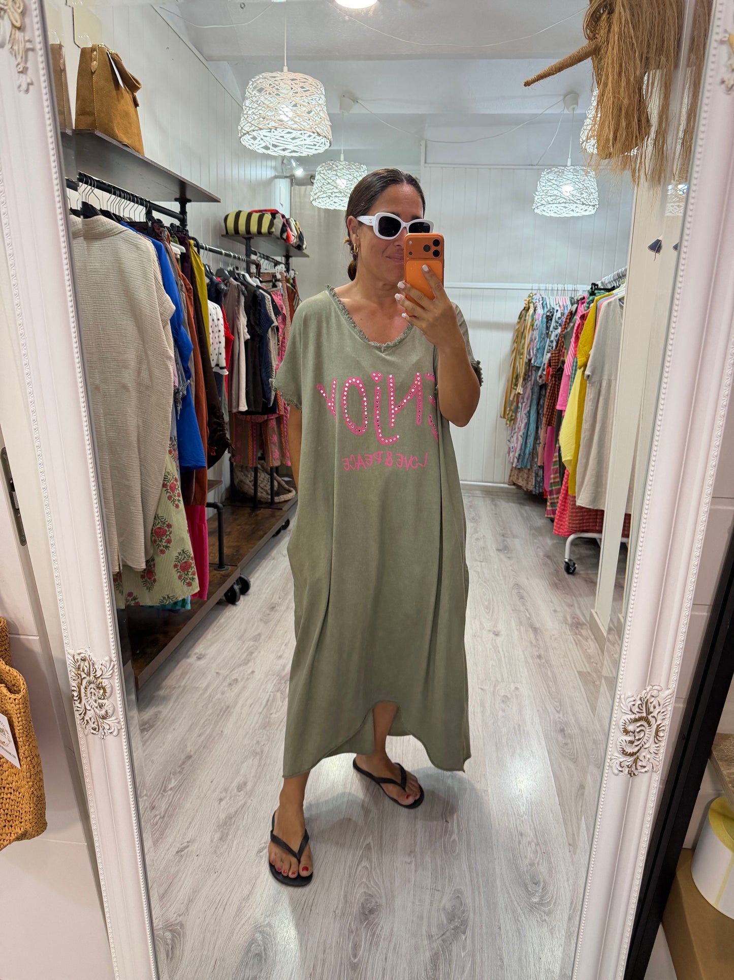 Vestido Oversize Enjoy kaki