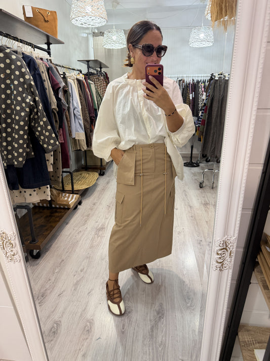Falda Safari camel