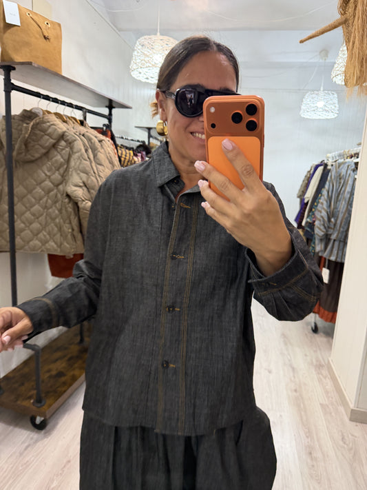 Sobrecamisa Hana jeans negro