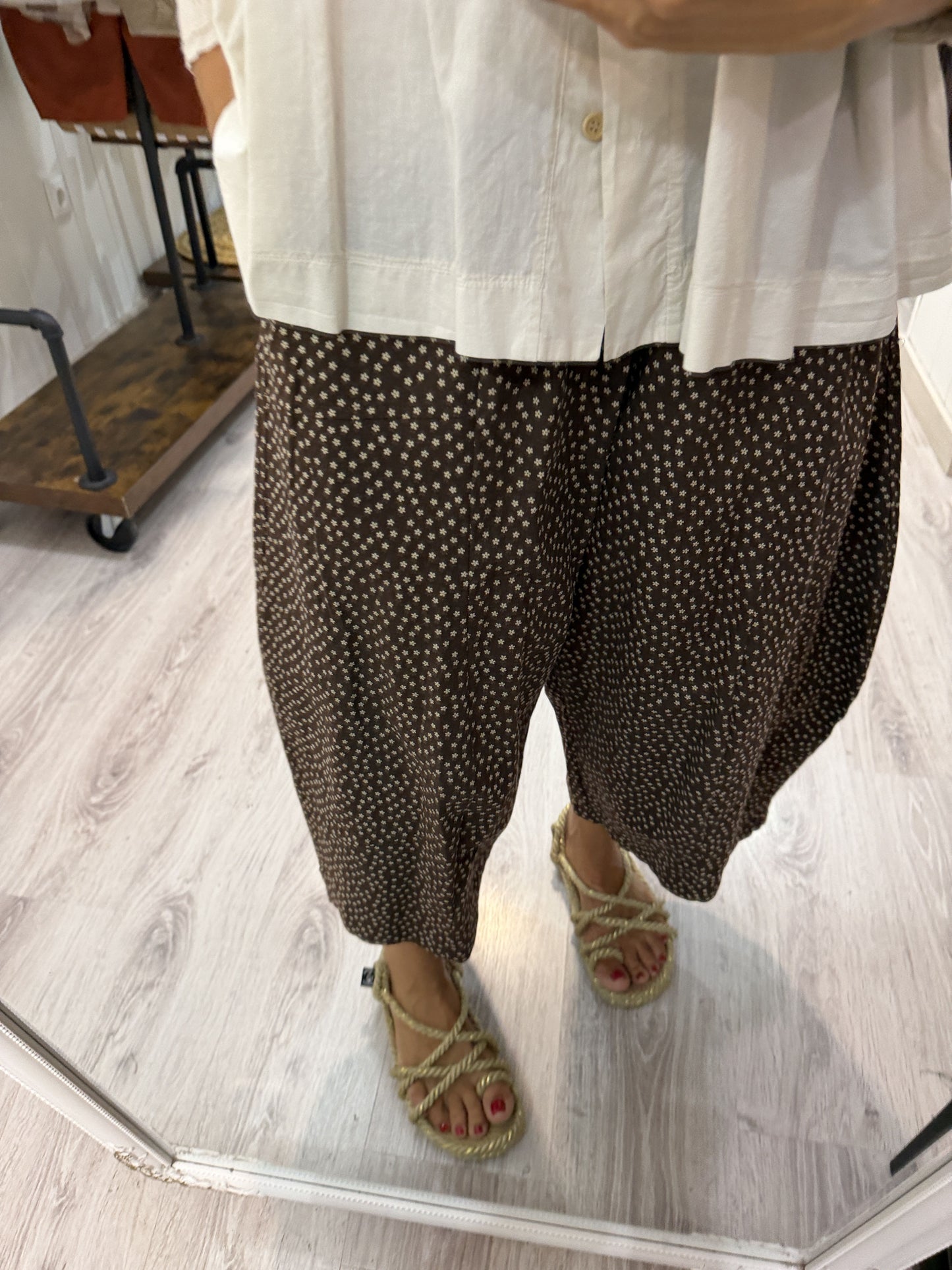 Pantalón Flor de Sakura chocolate • PREVENTA