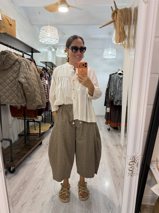Pantalón Flor de Sakura taupe • PREVENTA