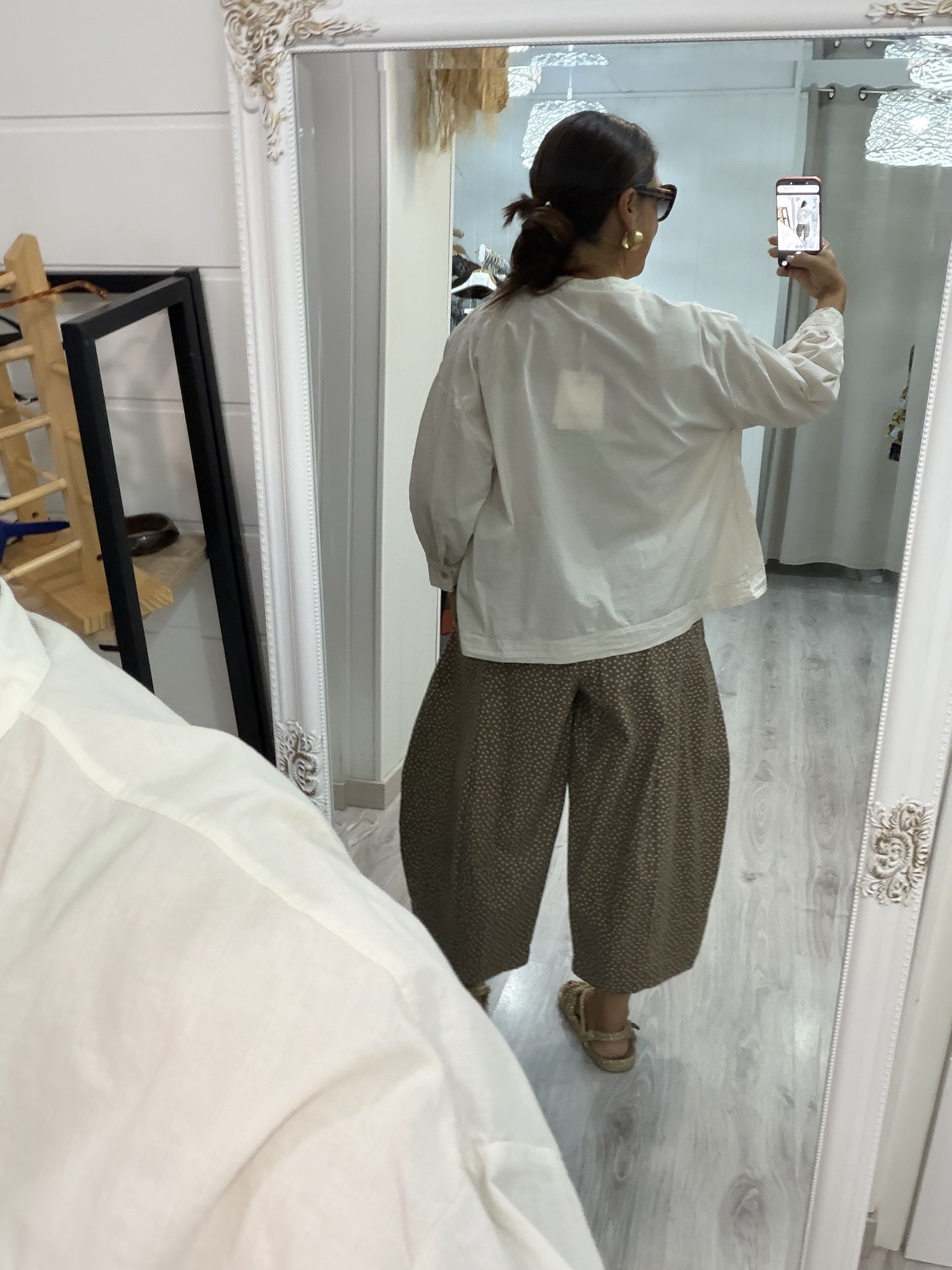 Pantalón Flor de Sakura taupe • PREVENTA