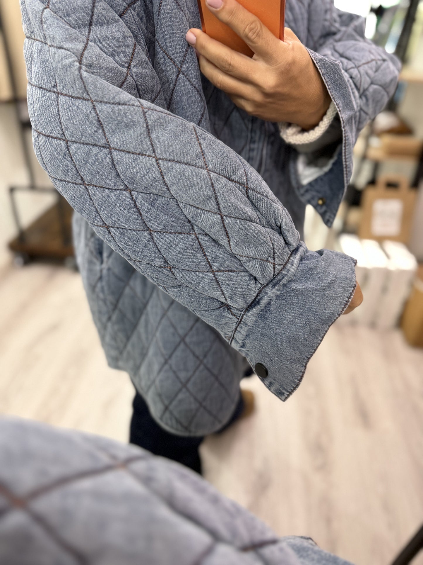 Chaqueta acolchada jeans oversize