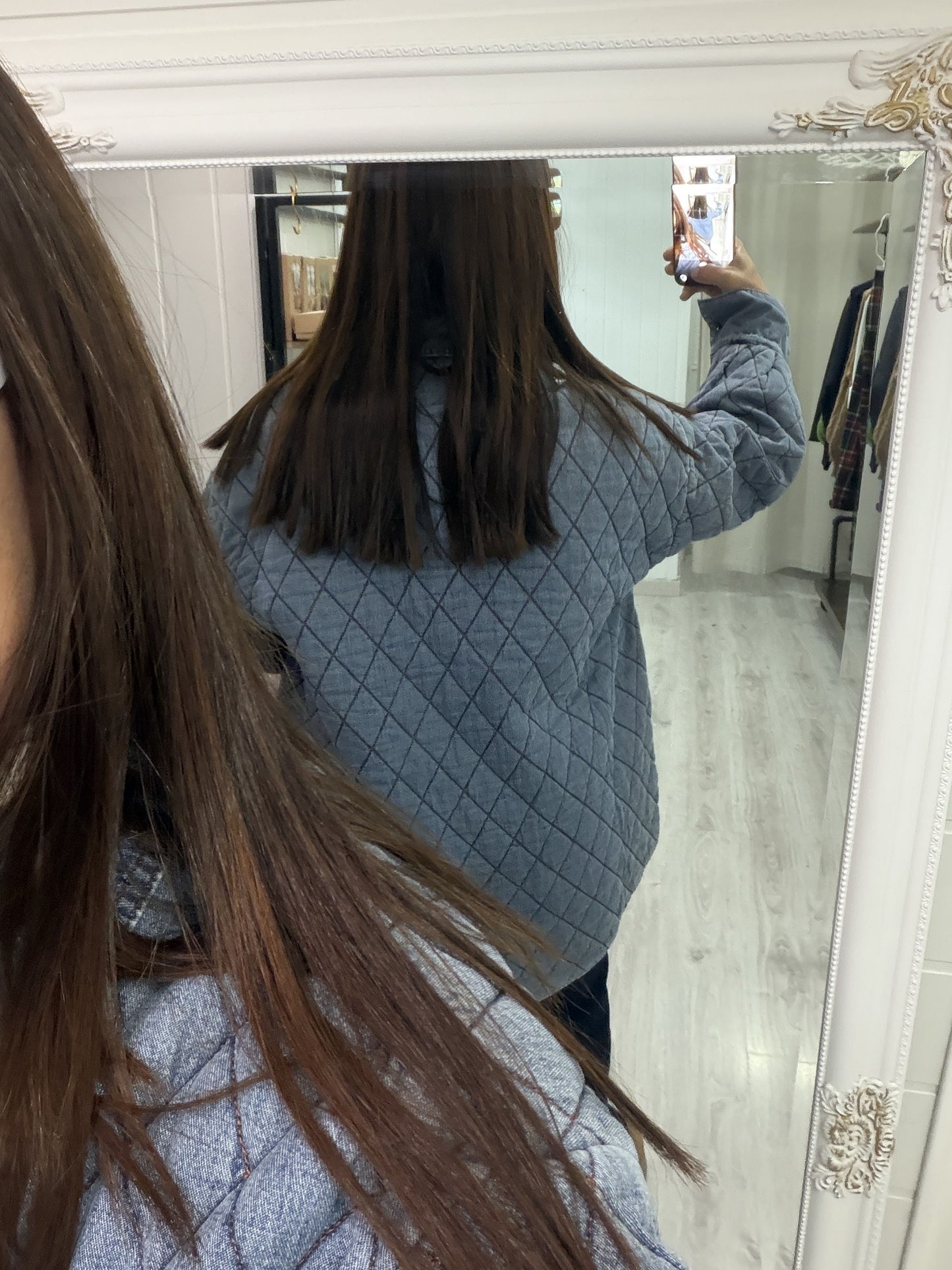 Chaqueta acolchada jeans oversize