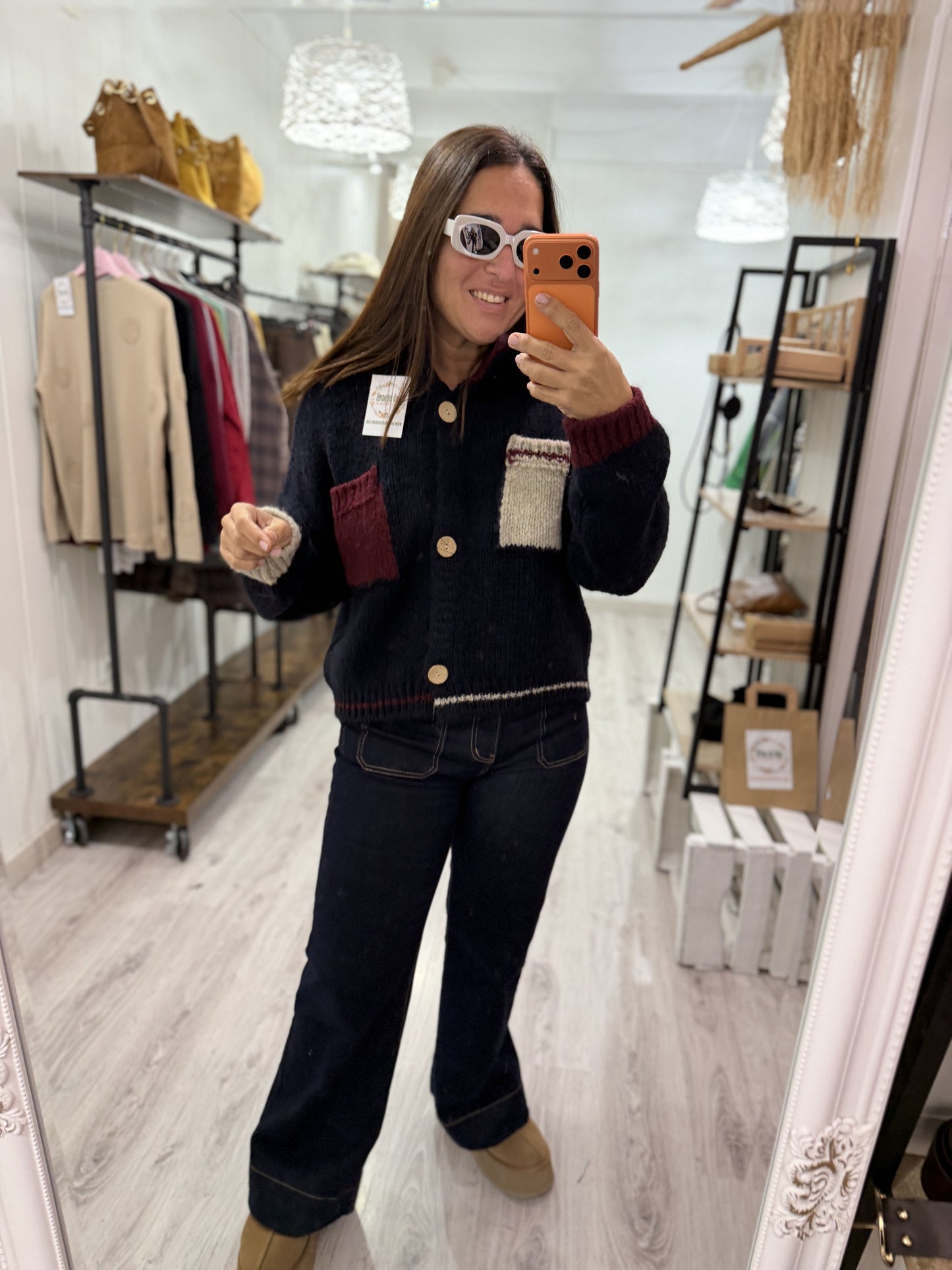 Chaqueta Aneto marino y burdeos