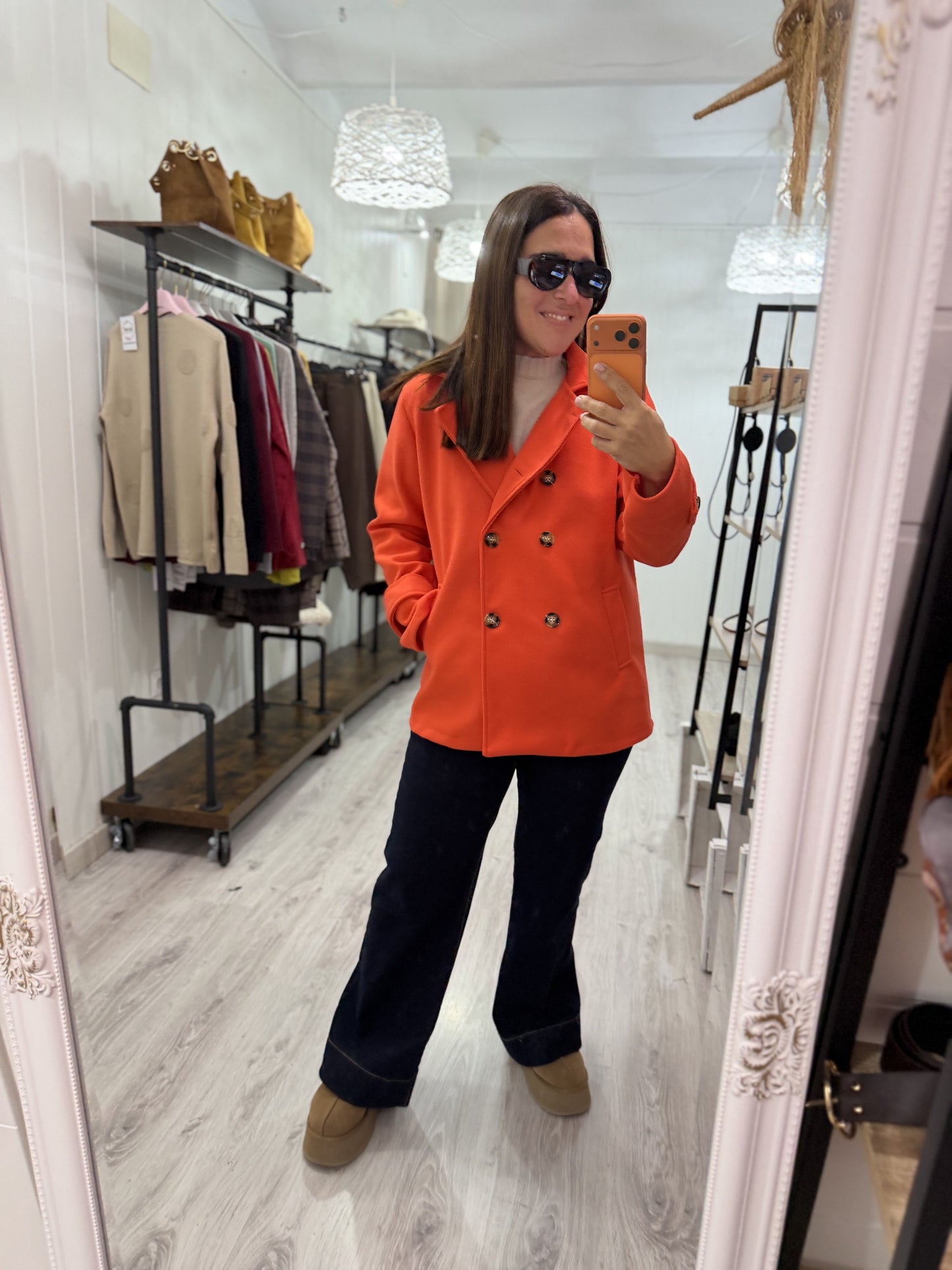 Abrigo Bilbo paño naranja