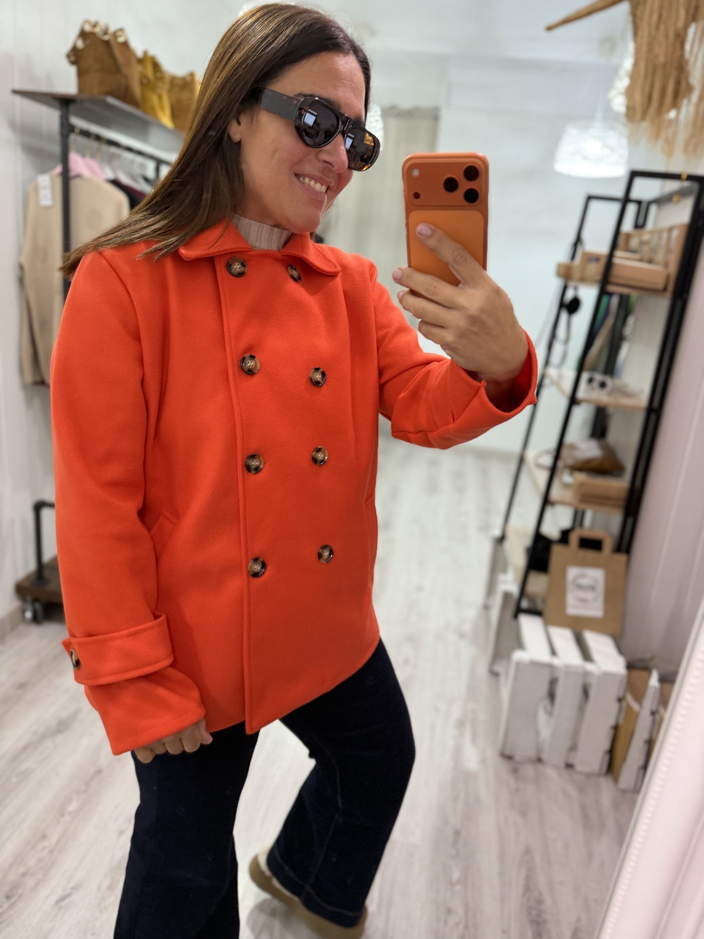 Abrigo Bilbo paño naranja