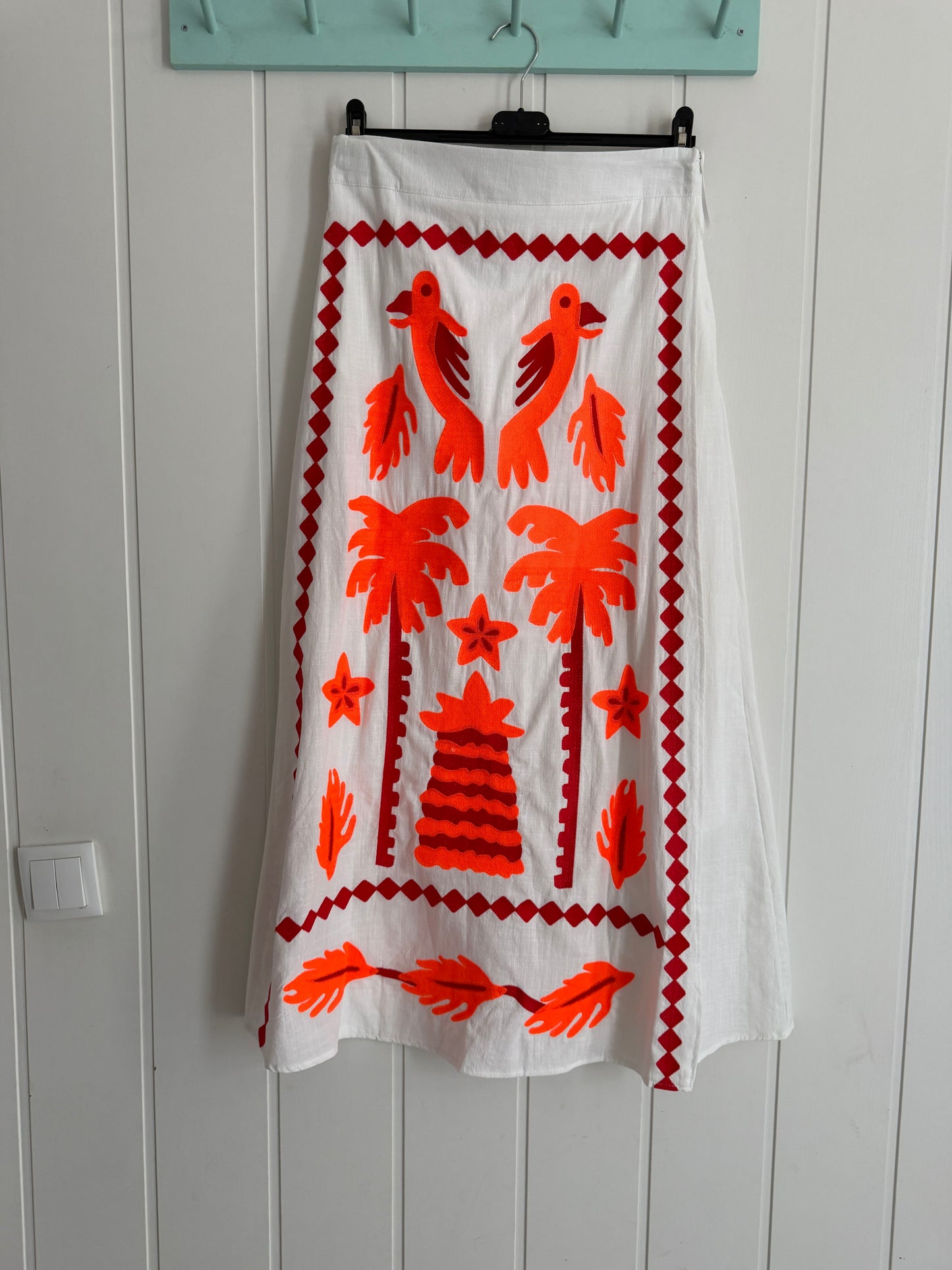 Conjunto Jalisco blanco, naranja y rojo