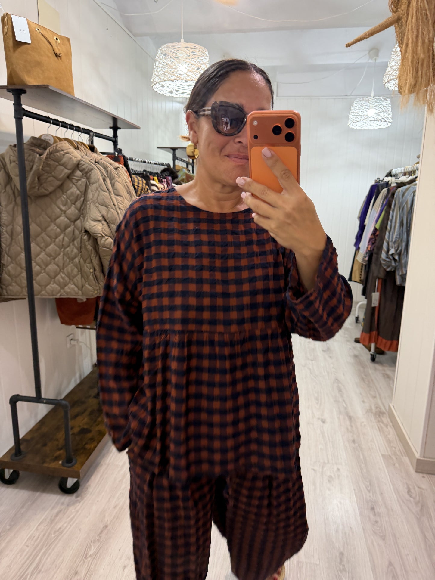 Blusa Vichy Obsession caldera y marino