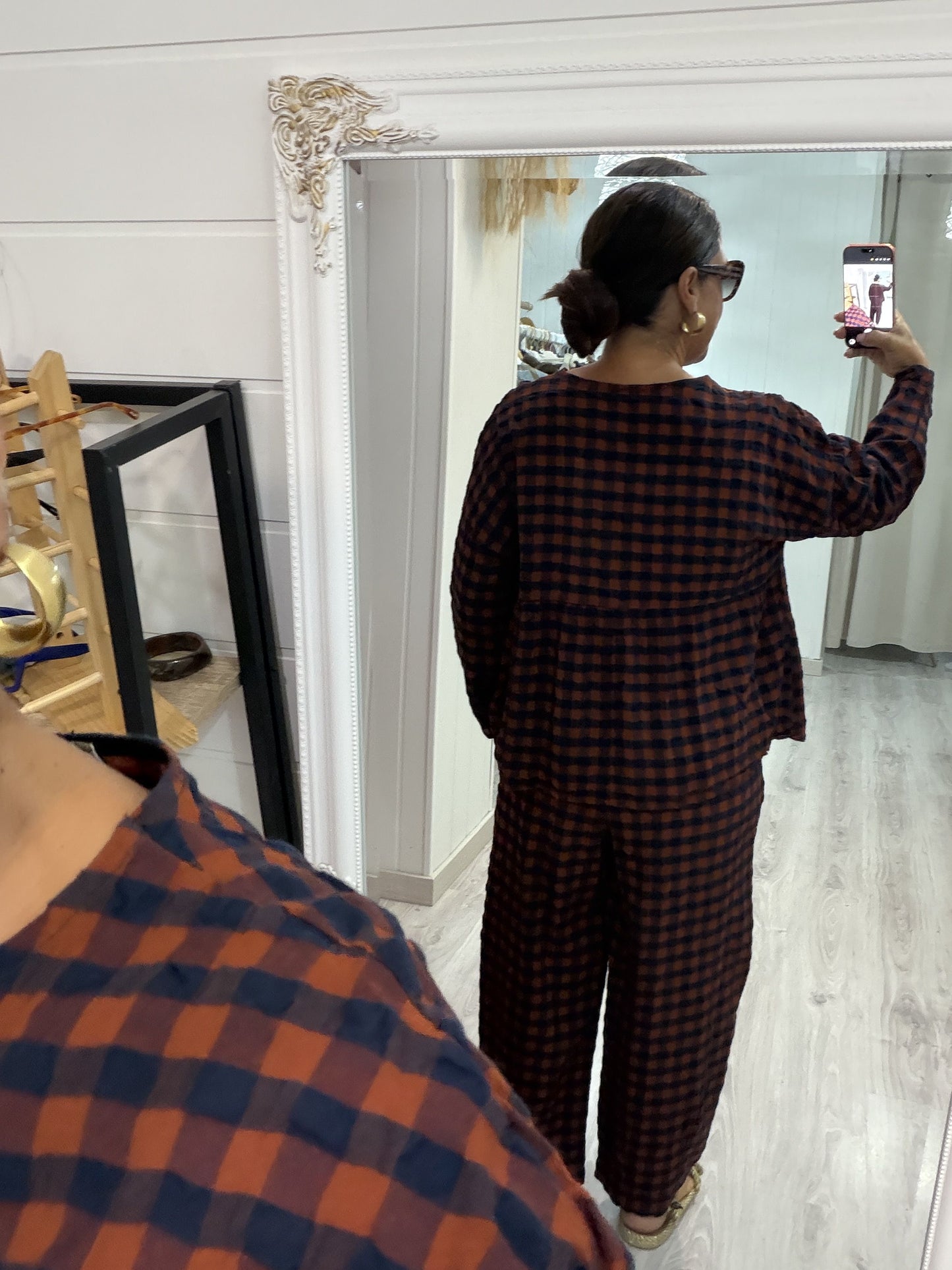 Blusa Vichy Obsession caldera y marino