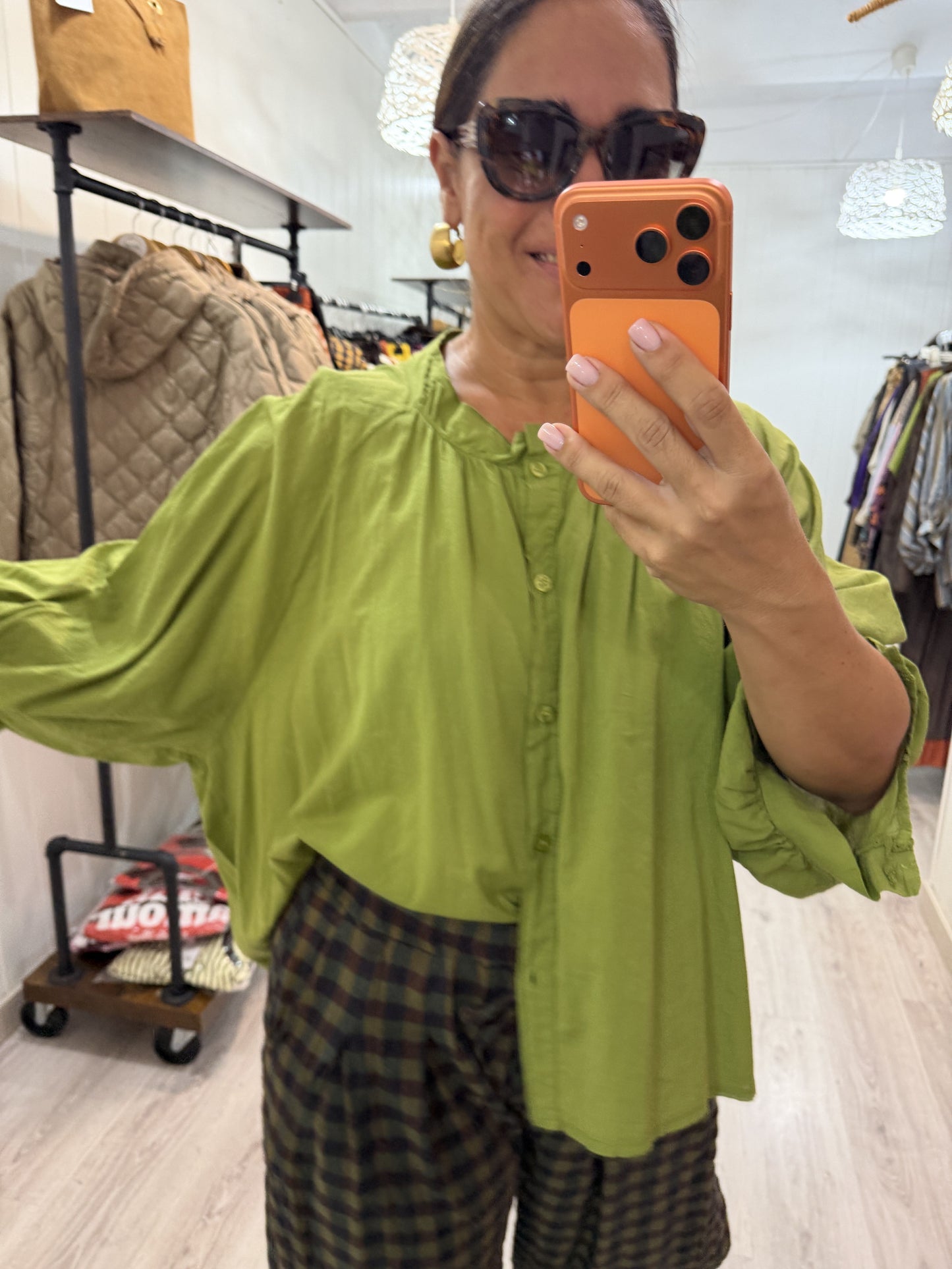 Pantalón Vichy obsession verde y chocolate