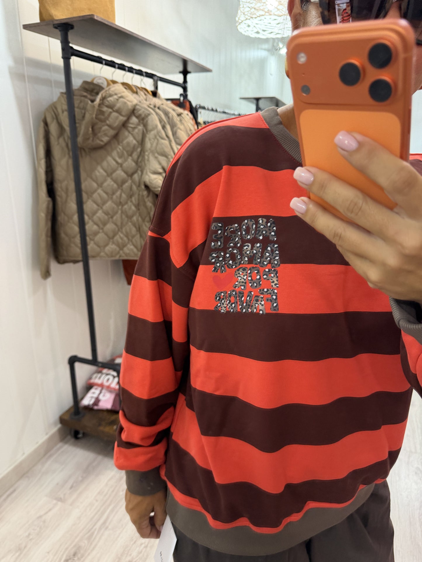 Sudadera More Amor caldera y burdeos