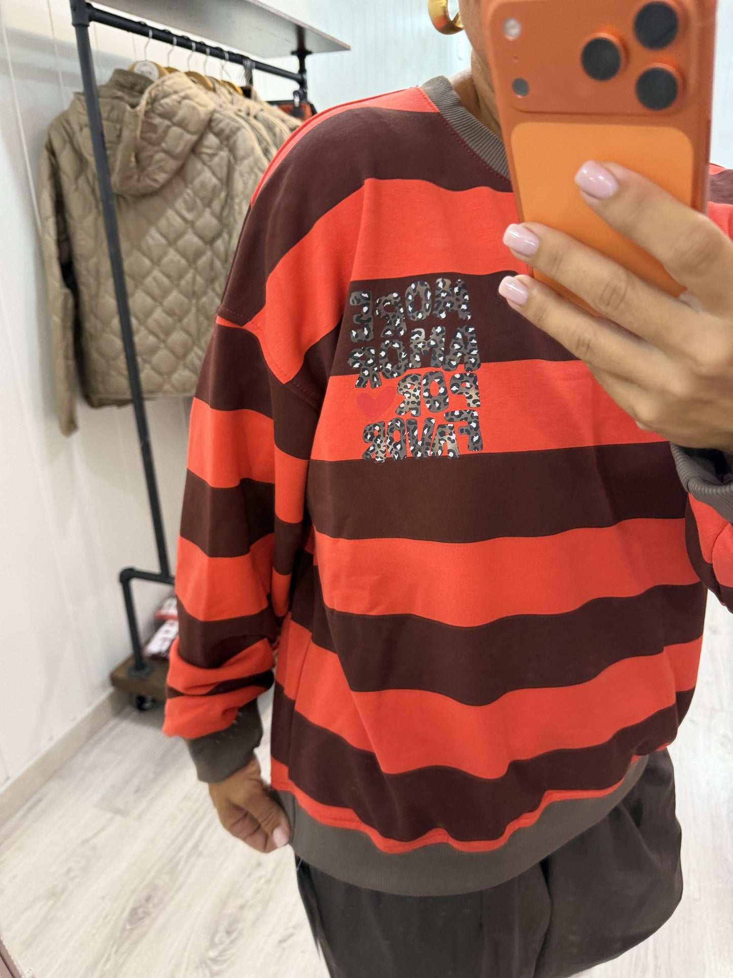 Sudadera More Amor caldera y burdeos