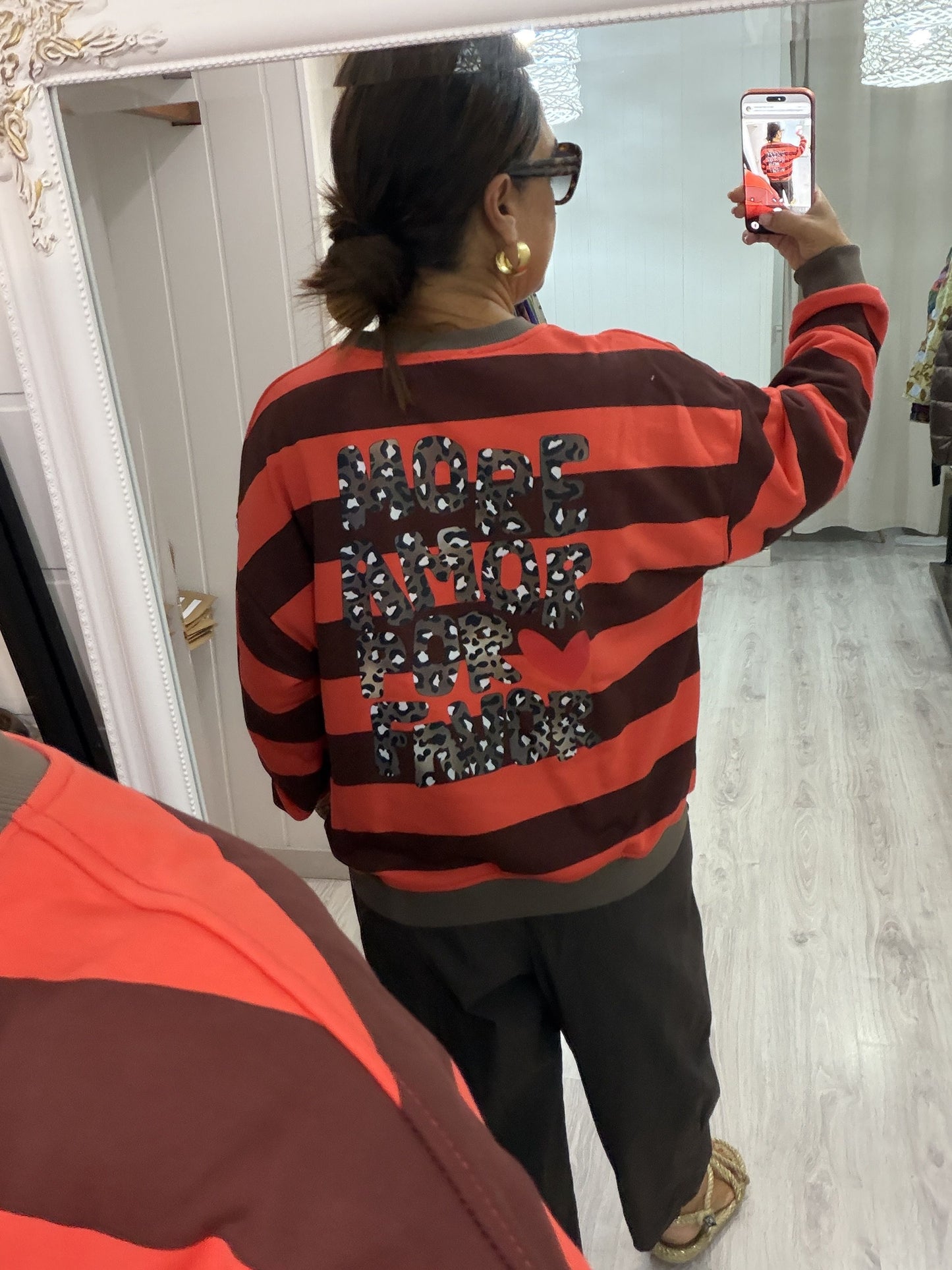 Sudadera More Amor caldera y burdeos