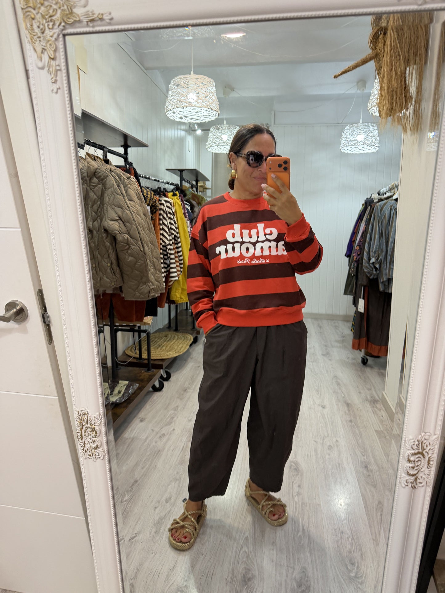 Sudadera Club Amour caldera y burdeos