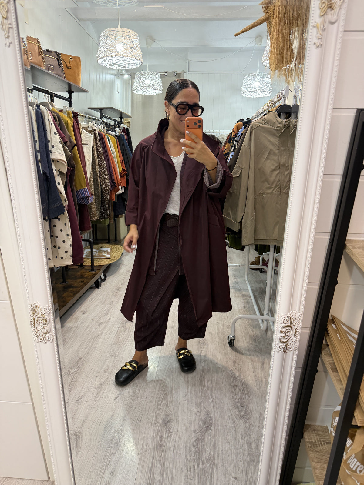 Gabardina Kokoro oversize burdeos