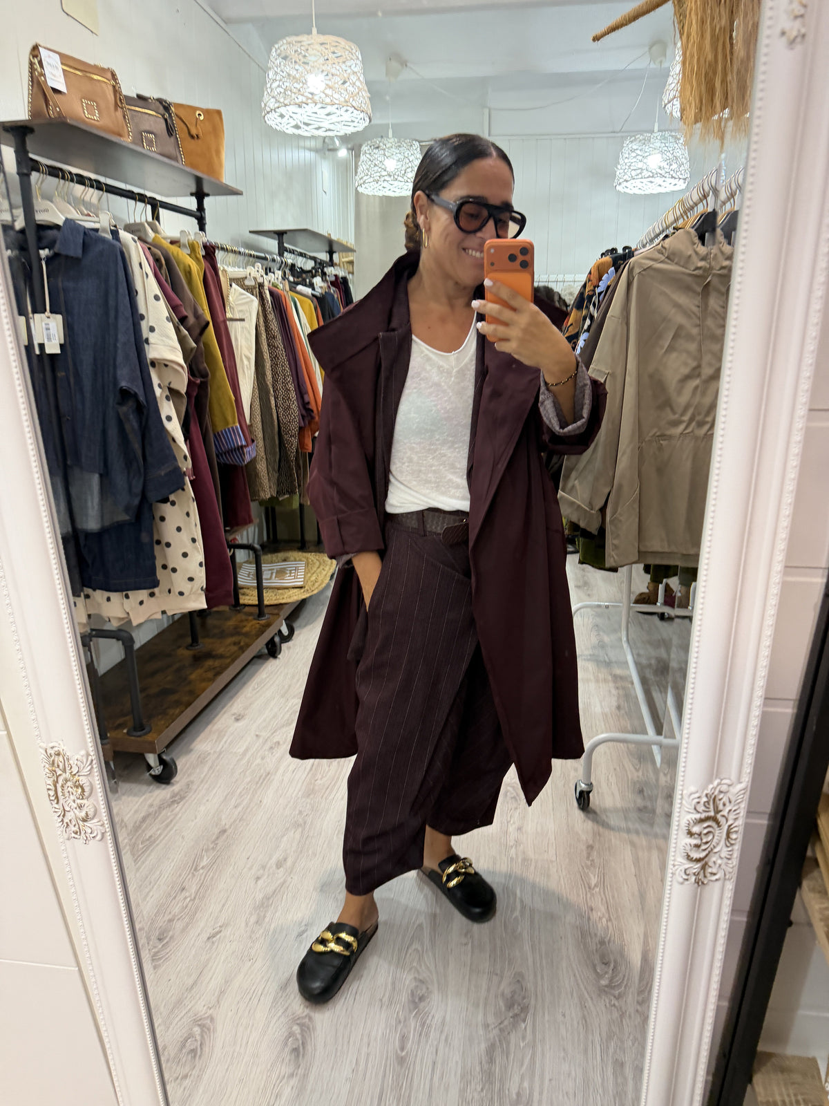 Gabardina Kokoro oversize burdeos