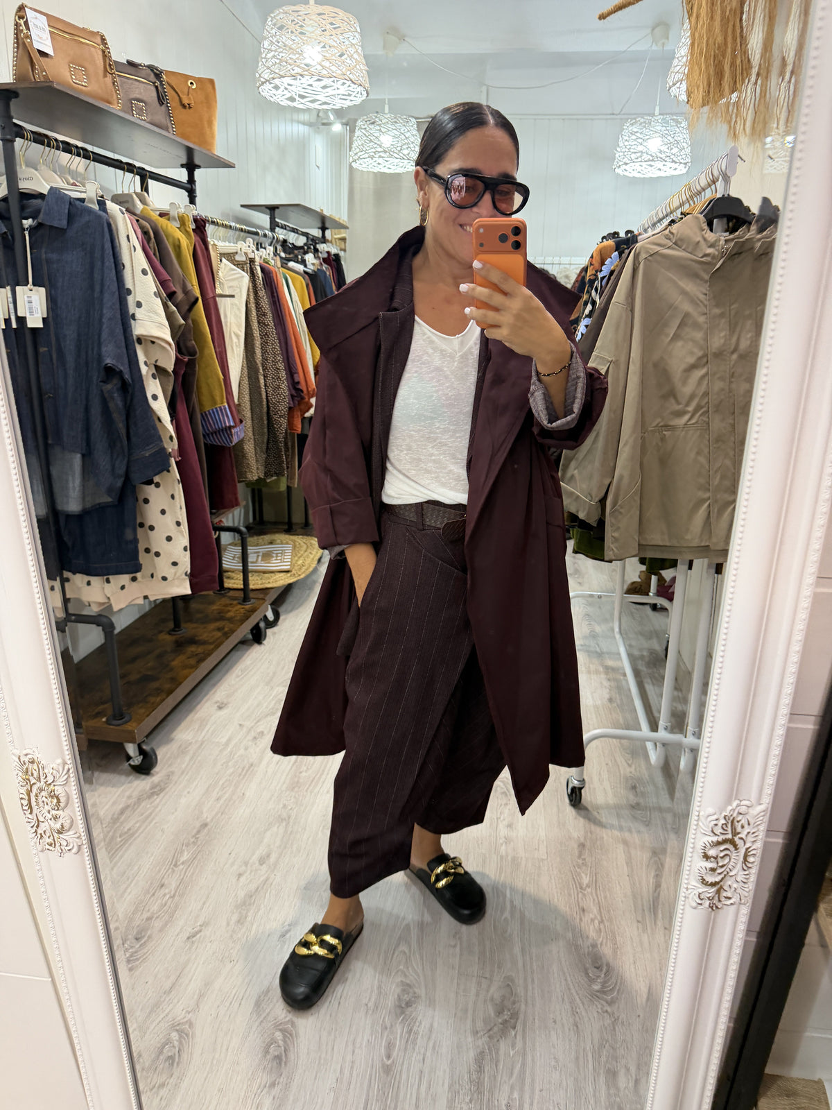 Gabardina Kokoro oversize burdeos