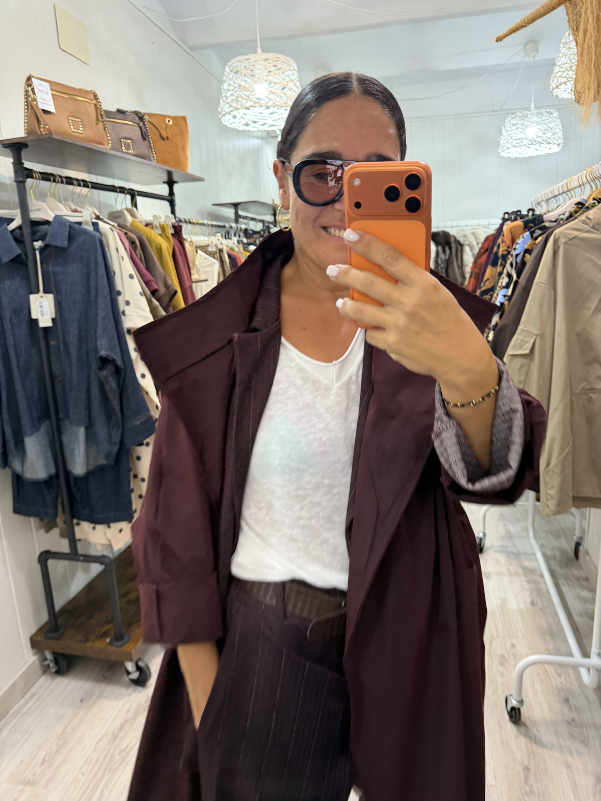 Gabardina Kokoro oversize burdeos
