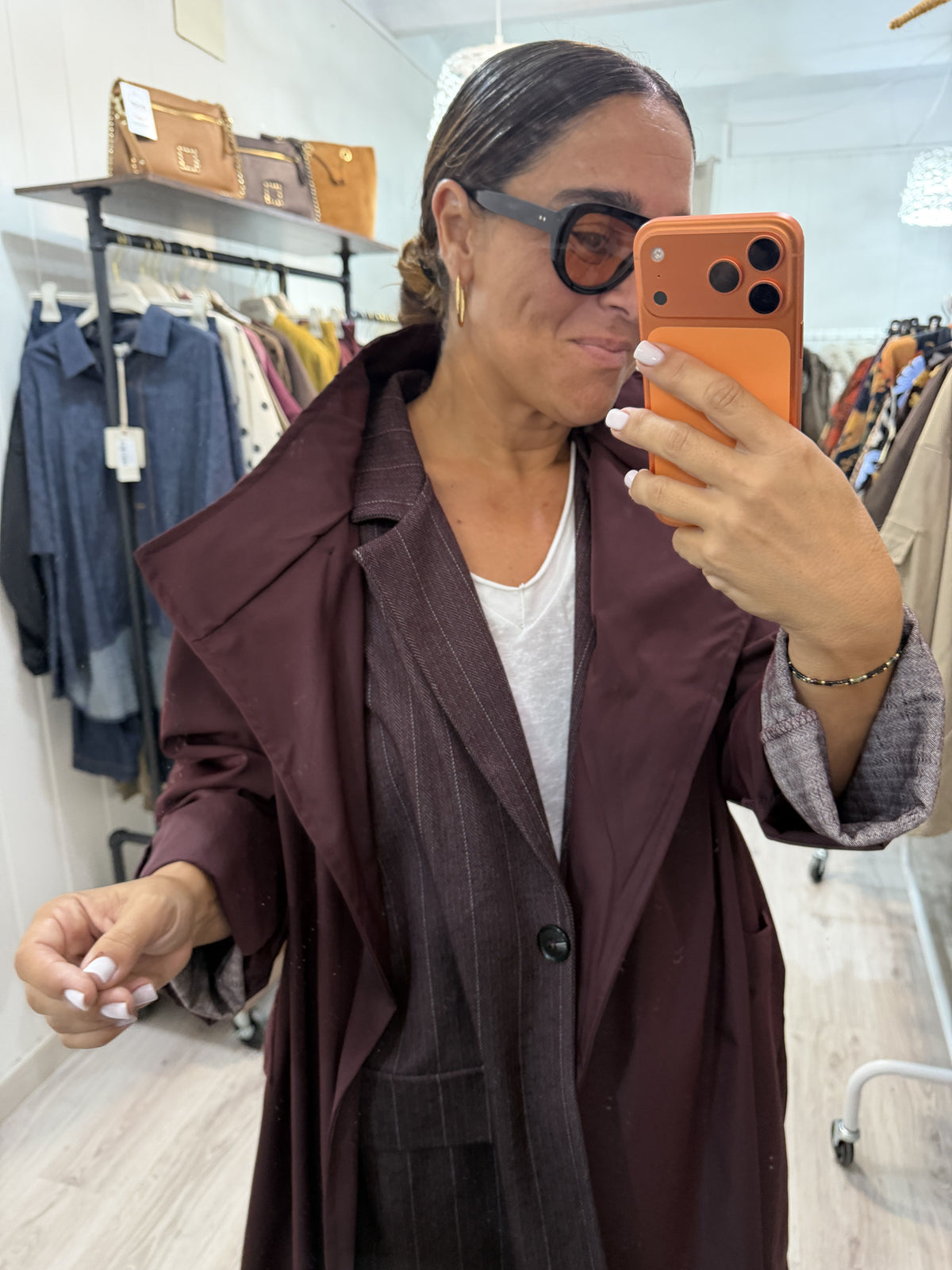 Gabardina Kokoro oversize burdeos