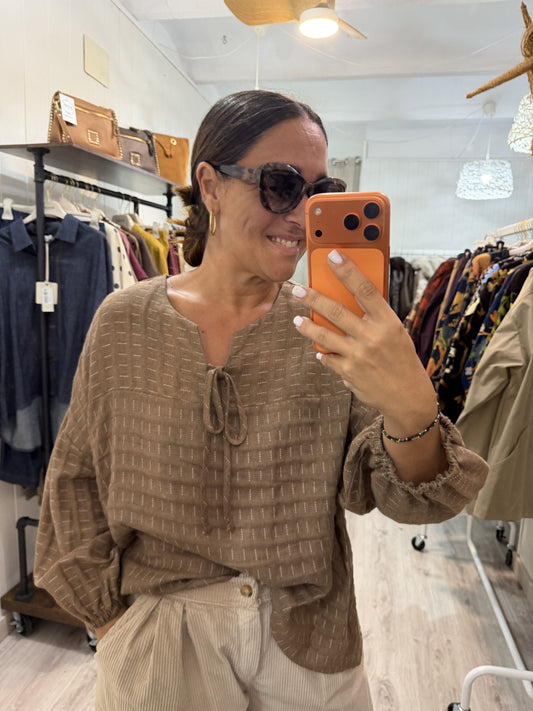 Blusa Boho Motta camel