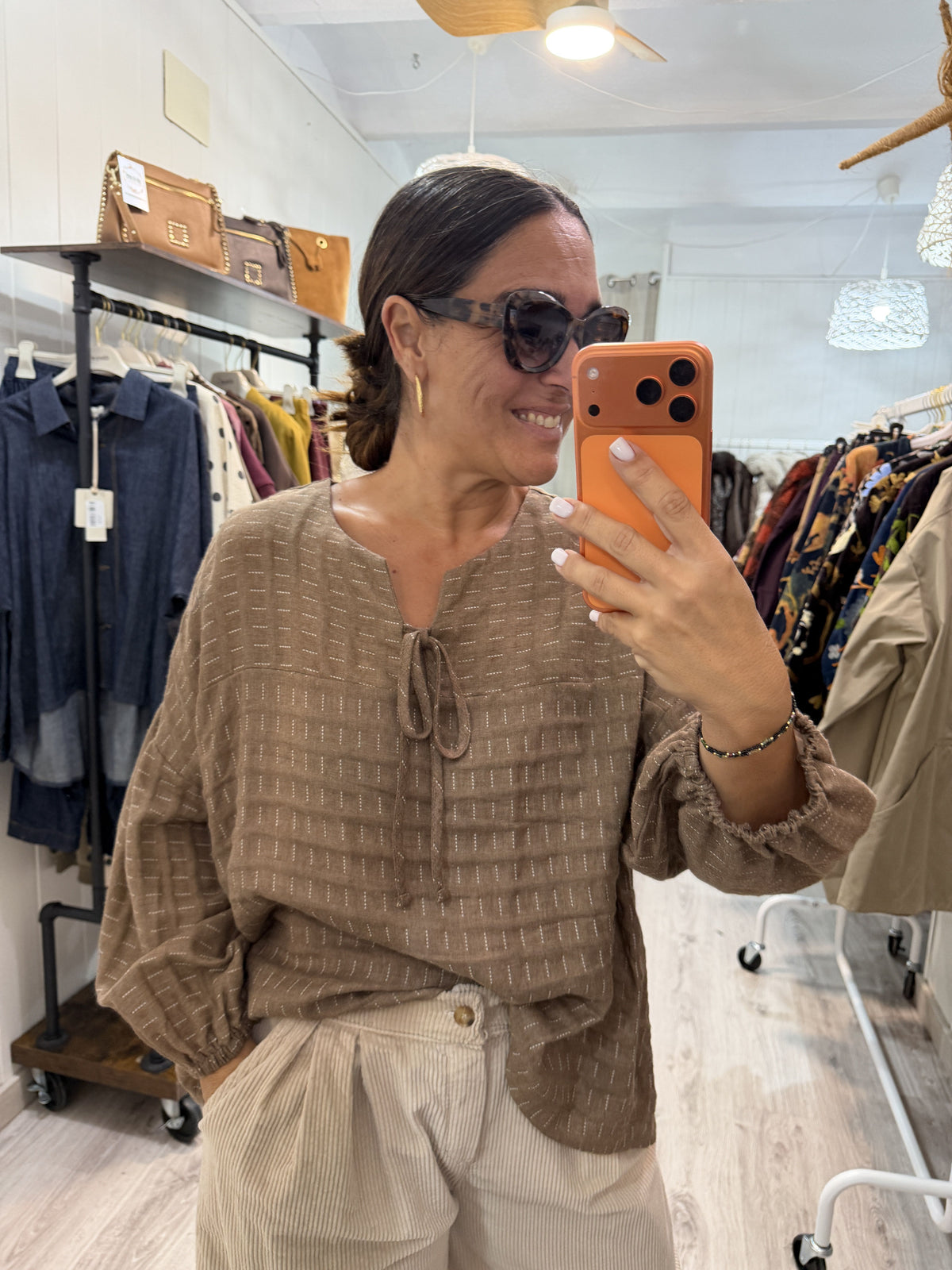 Blusa Boho Motta camel
