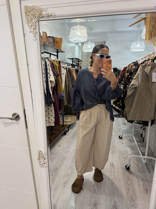 Blusa Boho Motta marino