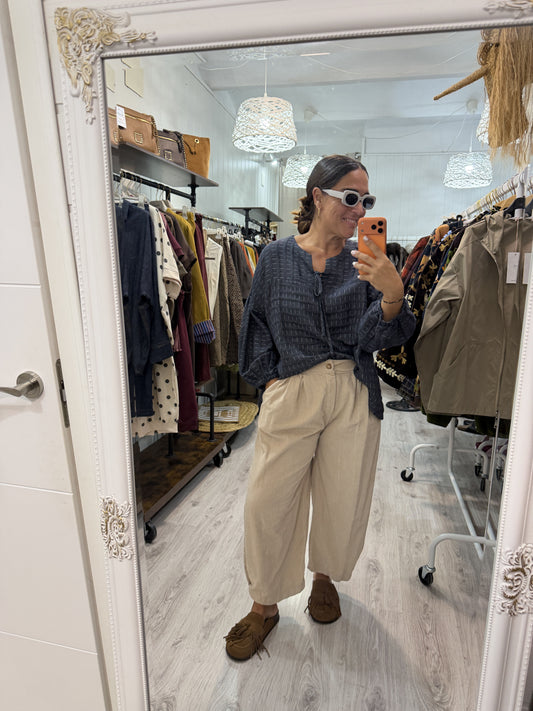 Blusa Boho Motta marino