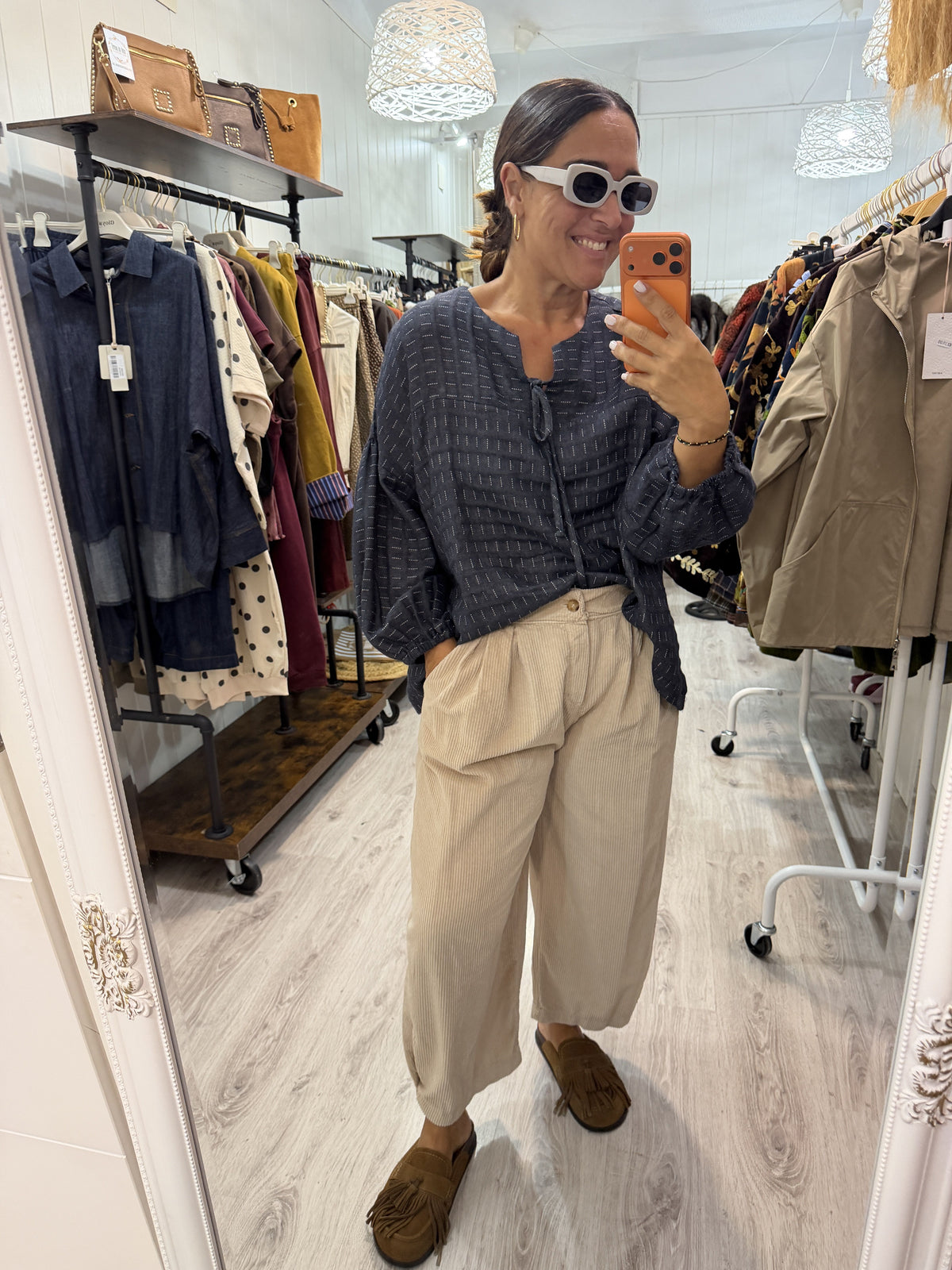 Blusa Boho Motta marino