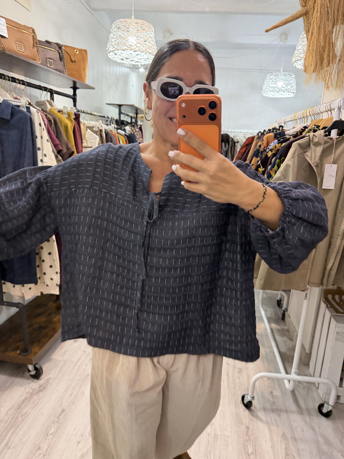 Blusa Boho Motta marino