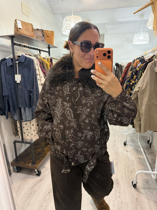 Biker pelo extraíble cachemir