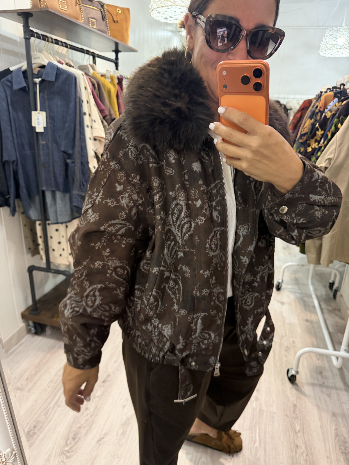 Biker pelo extraíble cachemir
