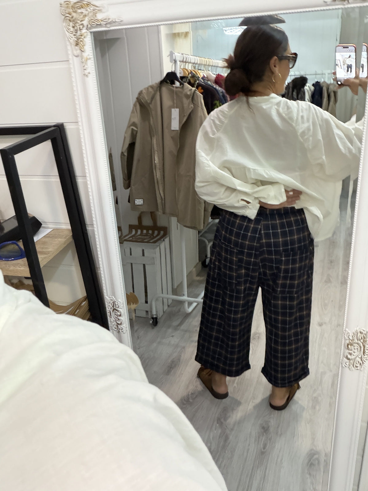 Pantalón Cuadro British marino y chocolate