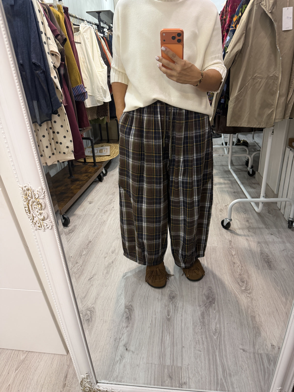 Pantalón Sapporo azul, chocolate y amarillo