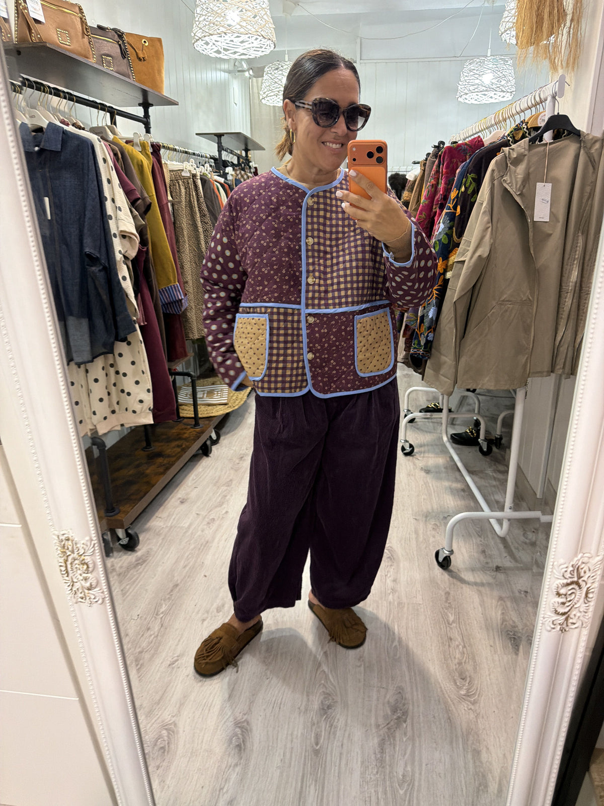 Pantalon pana slouchy berenjena